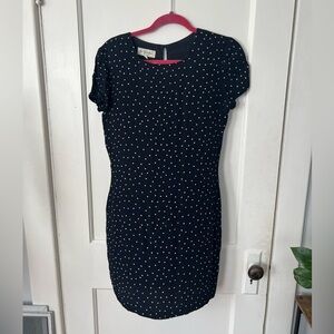 Elizabeth Wayman Sz 4 Micro Polka Dot Fit Dress Black